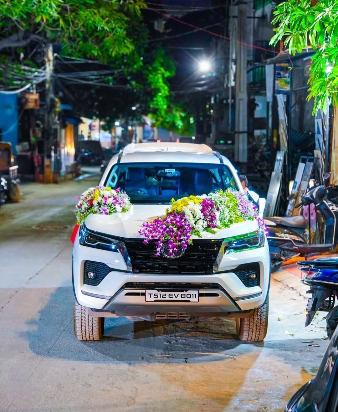 Decorated wedding SUV